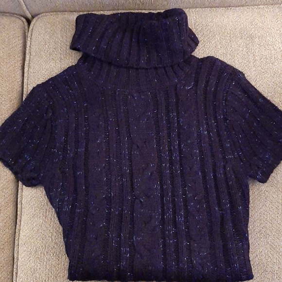 Juniors Blue Ribbed Fitted Long Sweater 